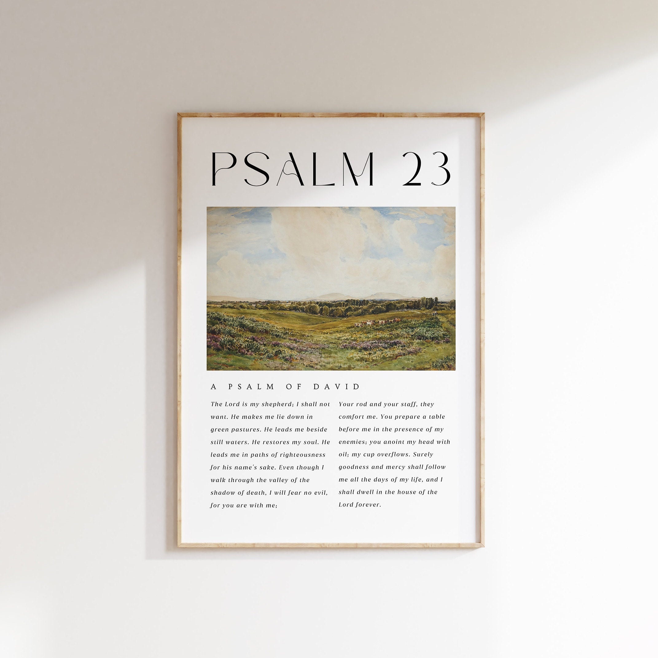 Psalm 23 Wall Art, the Lord is My Shepherd Print, Psalm 23 Printable ...
