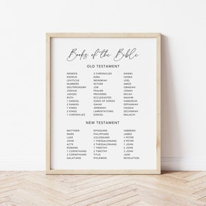 Books of the Bible Poster, Books of the Bible Printable, Sunday School Poster, Sunday School Decor, Christian Educational Poster Printable