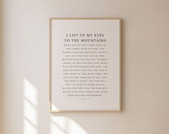 Psalm 121 Scripture Print, Christian Wall Art (Digital Download)
