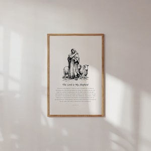 Psalm 23, The Lord is My Shepherd Wall Art, Vintage Psalm 23 Printable, Psalm 23 Poster, Psalm 23 Wall Art, Christian Bible Verse Printable