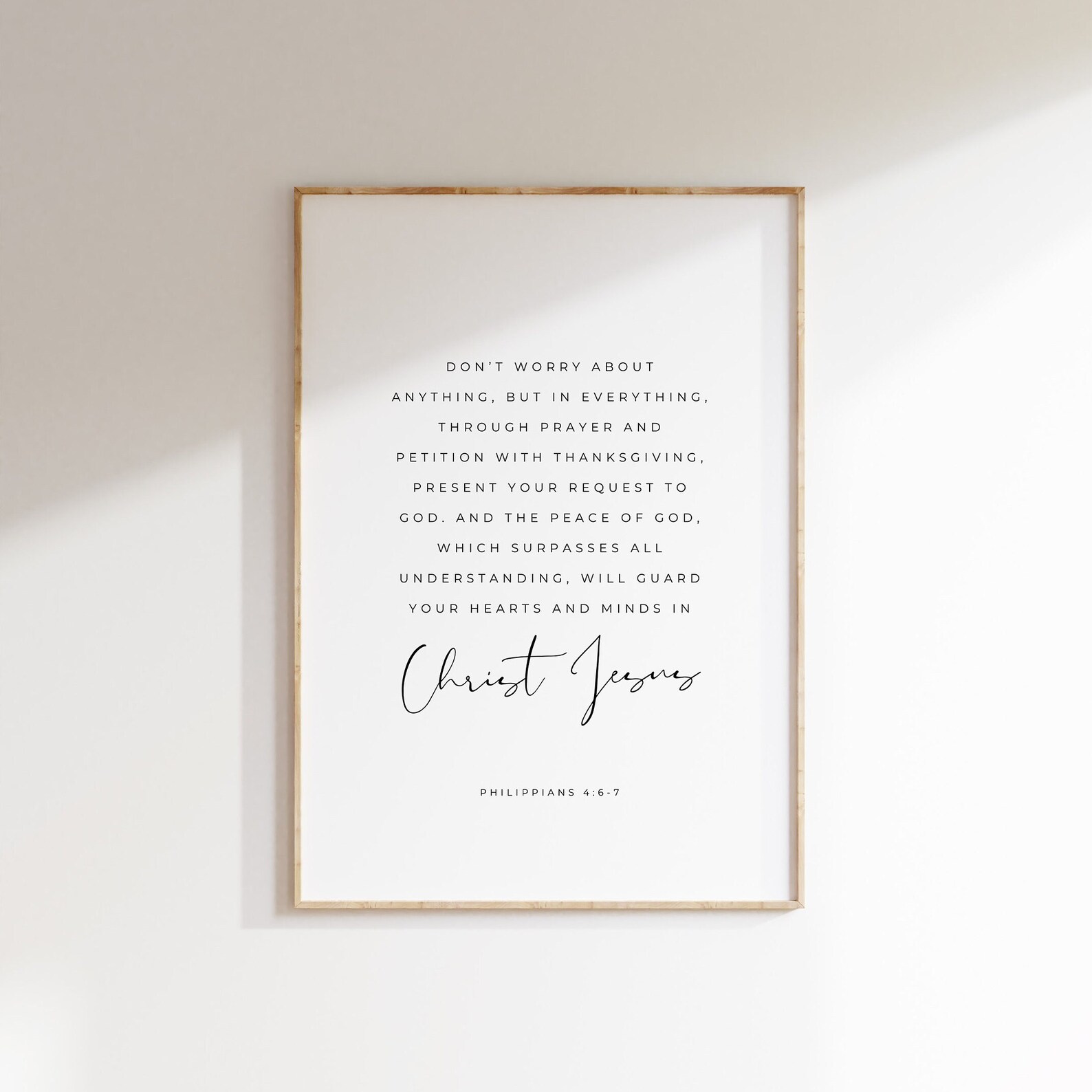 Philippians 4:6-7, Don't Worry About Anything, Bible Verse Wall Art ...