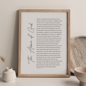 The Armor of God Printable, Ephesians 6:10-18, The Armor of God Poster, Bible Verse Wall Art, Scripture Printable, Sunday School Poster