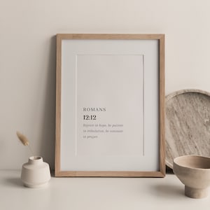 Romans 12:12, Rejoice in Hope, Bible Verse Printable, Wall Decor, Printable Bible Verse, Christian Wall Art, Christian Home Decor, Wall Art