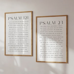 Set of 3 Christian Prints, Set of 3 Bible Verse Wall Art, Psalm Prints ...