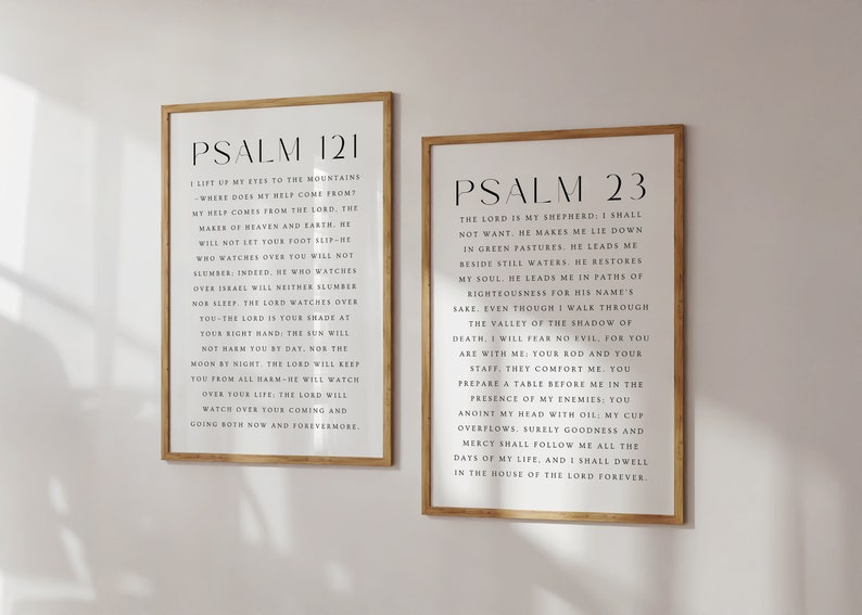 Set of 3 Christian Prints, Set of 3 Bible Verse Wall Art, Psalm Prints ...