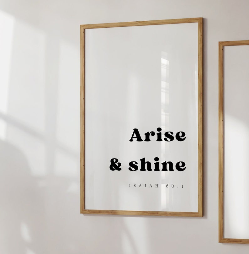 Isaiah 60:1, Arise and Shine, Bible Verse Wall Art, Modern Christian ...
