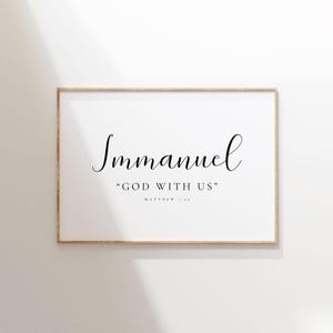 Matteüs 1:23, Immanuel, God met ons, christelijke kerst afdrukbare, christelijke kerst schrift kunst aan de muur, kerst bijbelvers afdrukbare