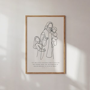 Marco 10:14, Lascia che i bambini vengano a me, stampabile dell&#39;asilo nido cristiano, arte della parete dell&#39;asilo nido cristiano, versetto della Bibbia dell&#39;asilo nido, arredamento dell&#39;asilo nido