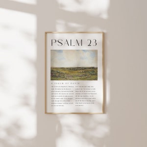 Psalm 23 Wall Art, The Lord is My Shepherd Print, Psalm 23 Printable, Vintage Bible Verse Printable, Vintage Christian Prints, Scripture Art