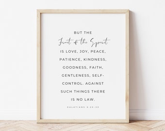Galatians 5:22-23, Fruit of the Spirit Wall Art, Bible Verse Wall Art, Fruit of the Spirit Printable, Christian Printable, Scripture Print