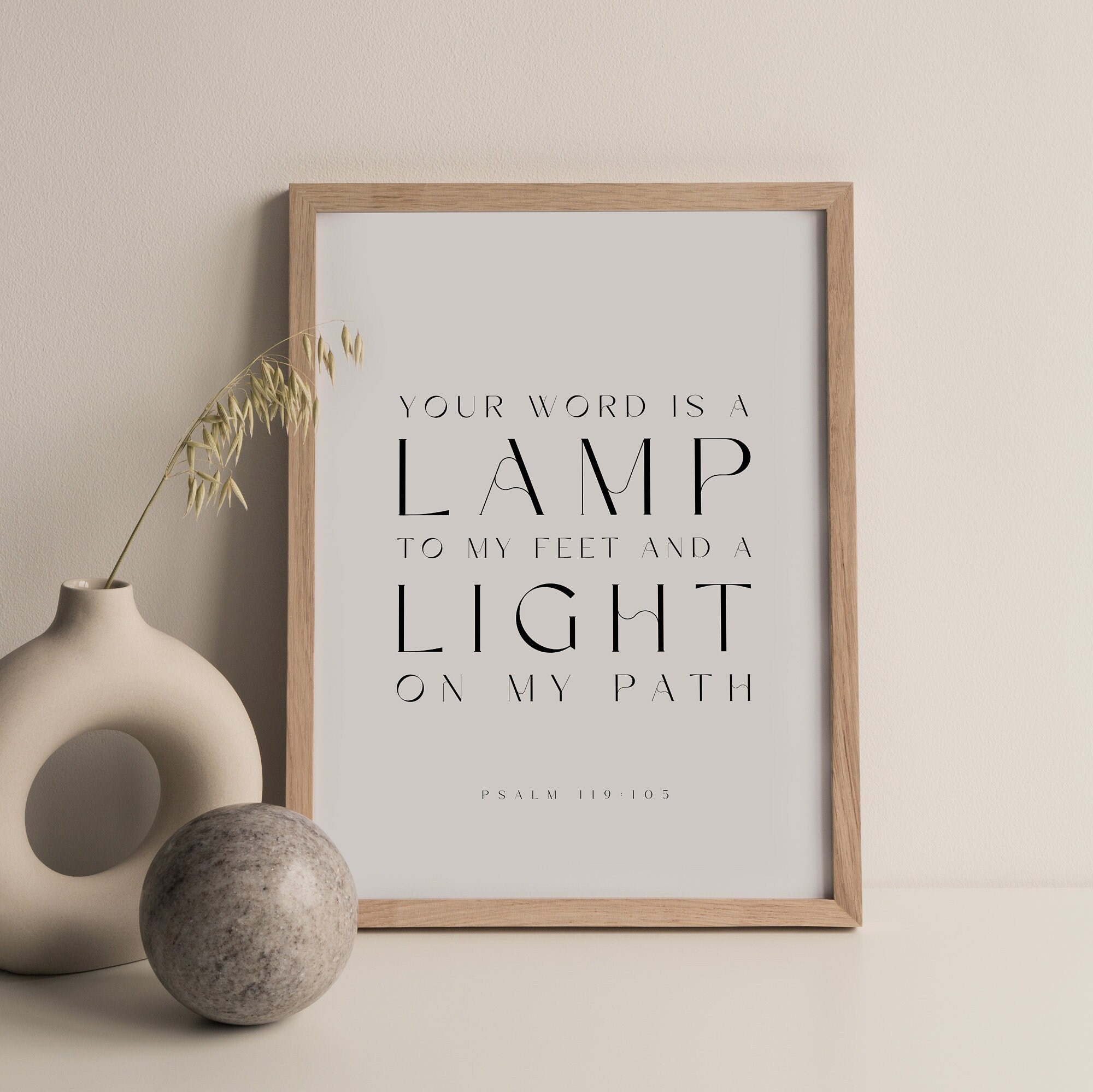 Psalm 119:105, Your Word is a Lamp to My Feet, Bible Verse Printable ...