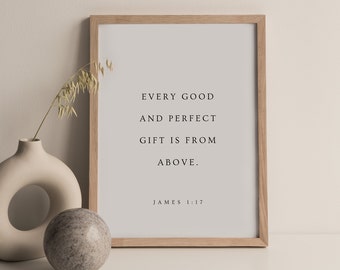 Jakob 1:17 Bibelverstryck, kristen barnrumsdekor (digital nedladdning)