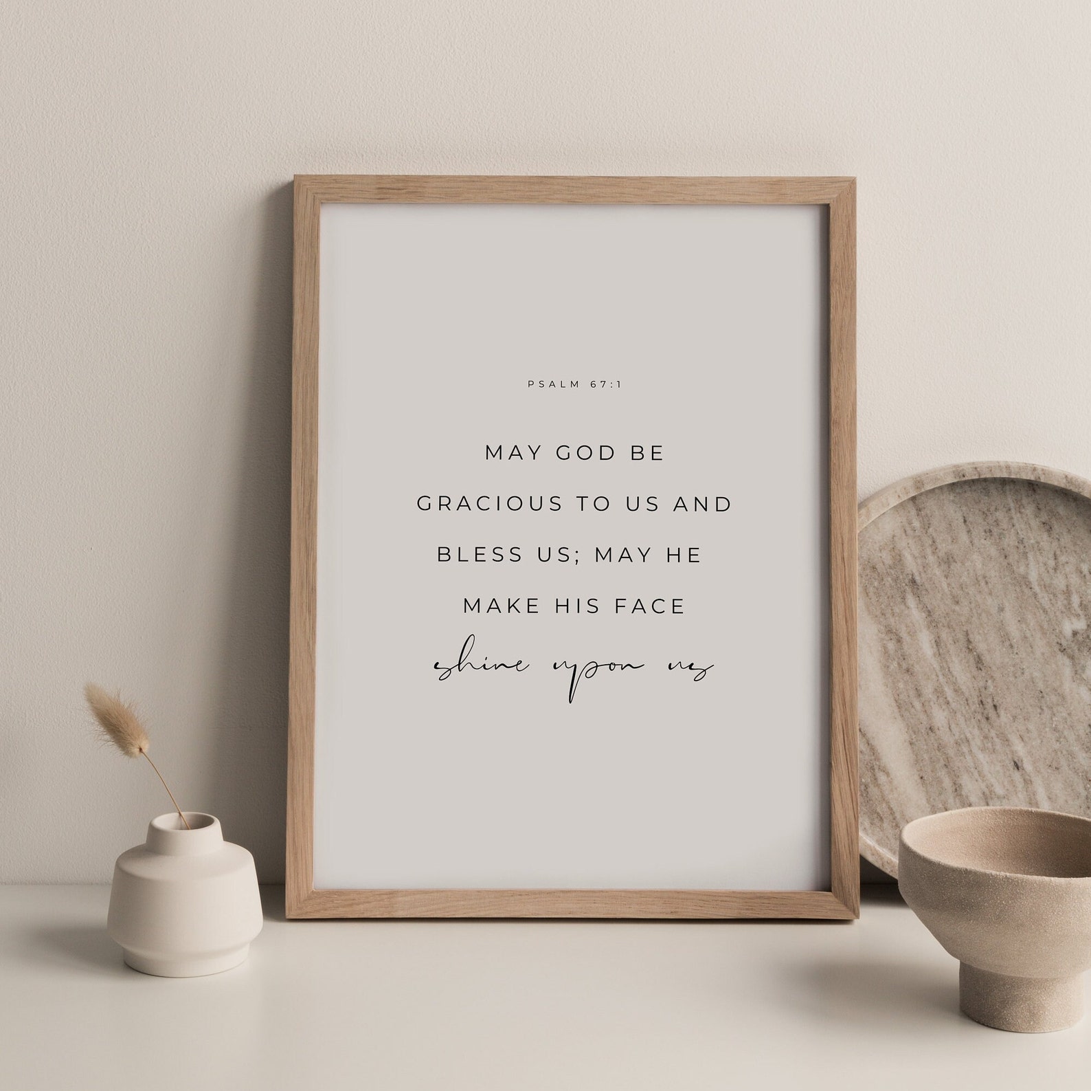Psalm 67:1, May God Be Gracious to Us & Bless Us, Bible Verse Wall Art ...