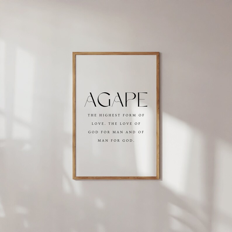 Agape Wall Art, the Highest Form of Love, Agape Print, Modern Christian ...