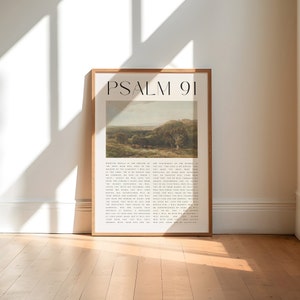 Psalm 91, Whoever Dwells in the Shelter of the Most High, Vintage Print, Vintage Psalm 91 Wall Art, Vintage Christian Printable, Bible Verse