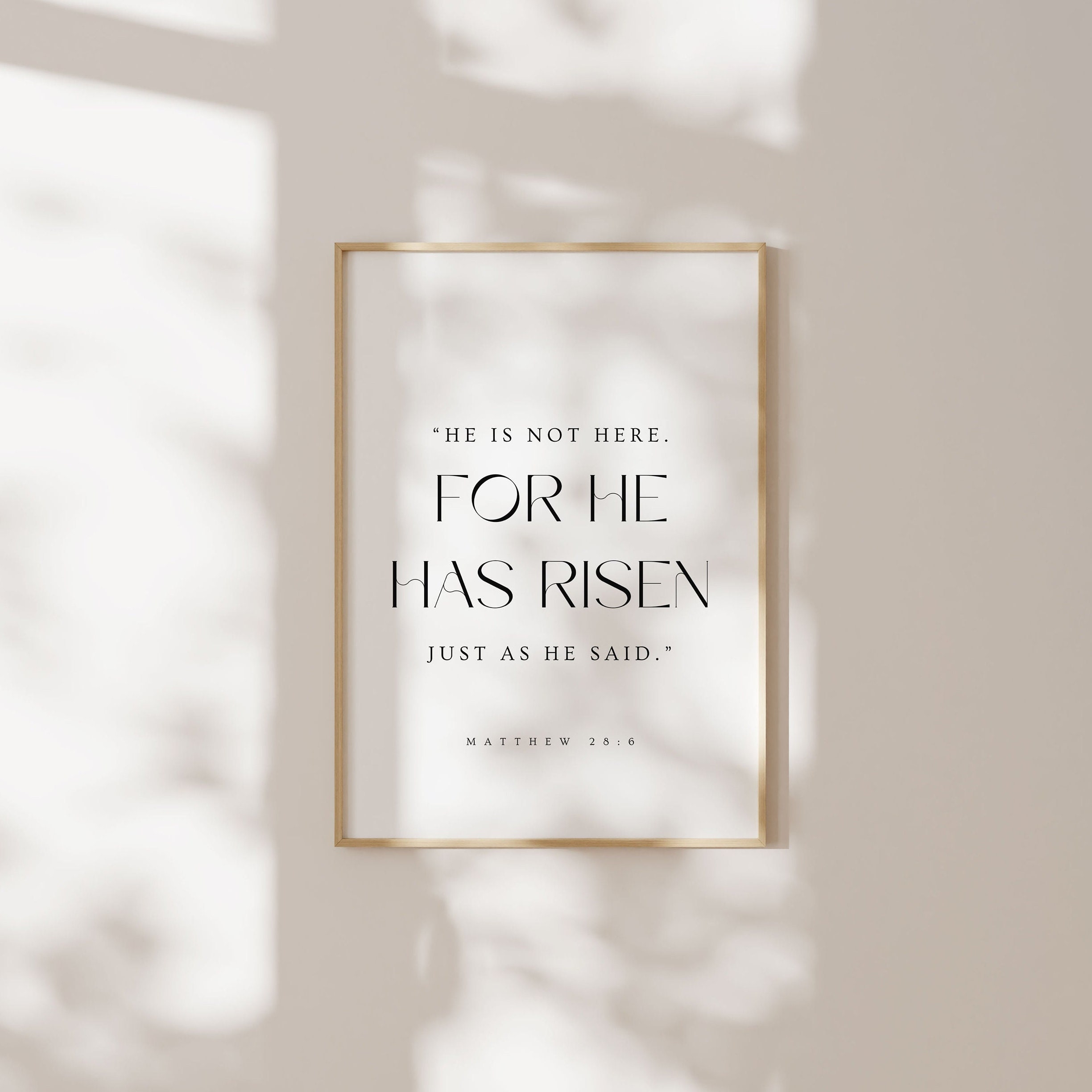 Matthew 28:6, He is Not Here for He Has Risen, Christian Printable ...