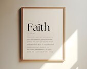 1 Peter 1:8-9, Faith Definition Wall Art, Faith Printable, Modern Christian Wall Art, Bible Verse Wall Art, Scripture Print, Christian Print