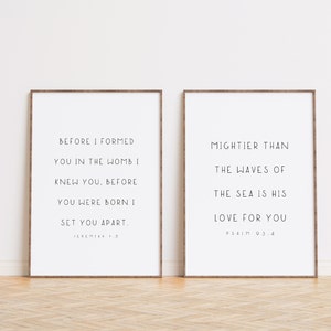Set of 2 Christian Nursery Printable, Nursery Bible Verse Printable, Christian Nursery Wall Art ...