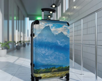 Beautiful Grand Tetons Suitcase, National Park Gender Neutral Luggage, Photo Print on Luggage, Travel Necessities, Hard Mountain Suitcase