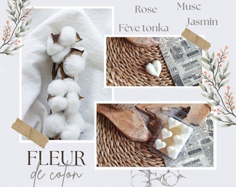 Fondants parfumes - Fleur de coton - Cadeau fait main - Parfum maison - Cadeau couple