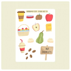 Sticker sheet - The pumpkin spice café | Planner stickers, Bujo stickers, Reading journal stickers, Created by Daydream by Stefy