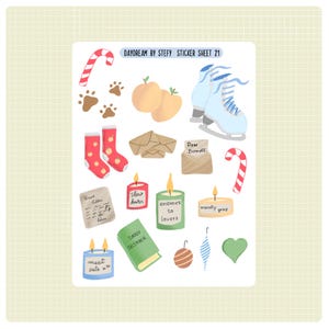 Sticker sheet - The Christmas tree farm | Planner stickers, Bujo stickers, Reading journal stickers, Booklover, by Daydream by Stefy