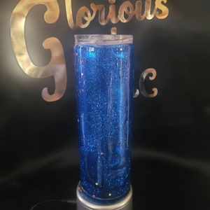 20oz Blue Silver Glitter Tumbler