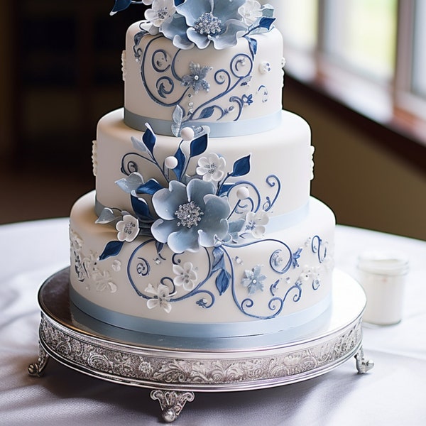 4 I.A. Gâteaux de mariage bleus