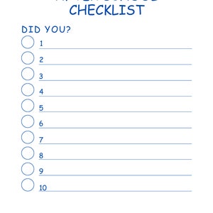 Kids School Checklist Blue