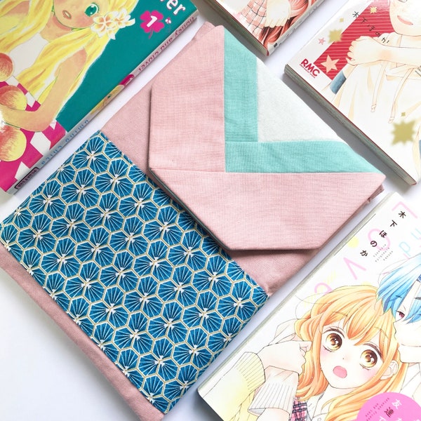 Pochette "kimono" à mangas  / pochette à livres / fait main en France / le cadeau pour les Japanese lovers