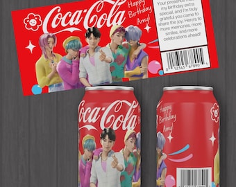 Etiqueta impresa personalizada para latas de Coca-Cola o Sprite de Kpop Demon Hunters Huntrix, Saja Boys