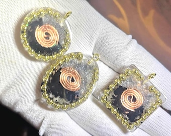 Amethyst ,Shungite pedants– EMF Protection, Chakra Balancing, Spiritual Energy Generator