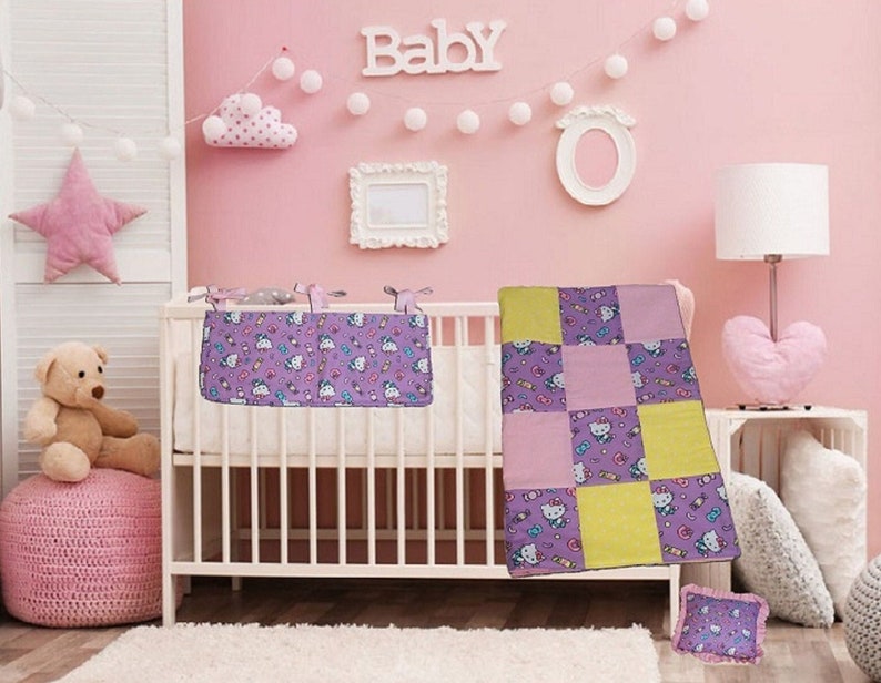 Hello Kitty Nursery Quilt Set of 3 Etsy
