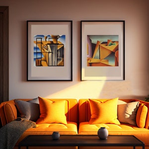 6 different Colorful Digital Wall Art for Home Decor