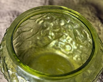 Vintage MCM Green Glass Planter