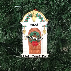 Brown Holly Door Our First Apartment Our New Home My First apartment - Personalized Ornament- New Home- Housewarming Gift,Real Estate Client