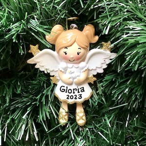 Mädchen Engel mit Flügeln -Personalisierte Weihnachtsverzierung -In Erinnerung an geliebte, Gedenkgeschenk, In liebevoller Erinnerung, Taufe, Taufgeschenk