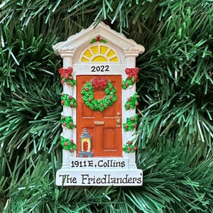 Brown Door with Lantern Our First Apartment Our New Home My First apartment - Personalized Ornament- New Home- Housewarming Real Estate Gift