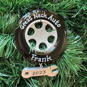 Tire and wrench-Auto Mechanic- #1 Mechanic- Car Mechanic - Repair shop-Personalized Christmas Ornament