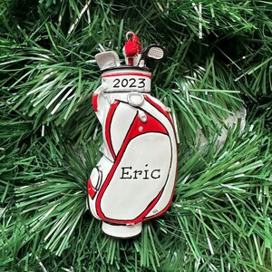 ゴルフパーソナライズオーナメント - ゴルフクラブ付きゴルフバッグ - ゴルファーパーソナライズクリスマスオーナメント - プロゴルフストロークプレイ屋外ゲーム
