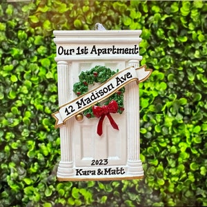 Our First Apartment Our New Home My First apartment - White Door Personalized Ornament - New Home - Housewarming Gift , Real Estate Client