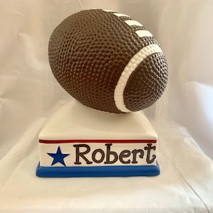 Football All Stars Sports Personalized Large Hand Painted Piggy Bank- Baby Boy Nursery decor- 1st Birthday Gift- Team Gift