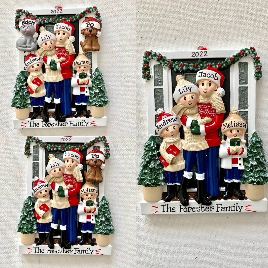 Farmhouse, New Home Family of Four- Personalized Christmas Ornament ...
