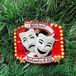 Drama Theater Masks Broadway Show Personalized Christmas Ornament - Tragedy and Comedy Theater Masks - Acting- Artist- 1st Broadway Play