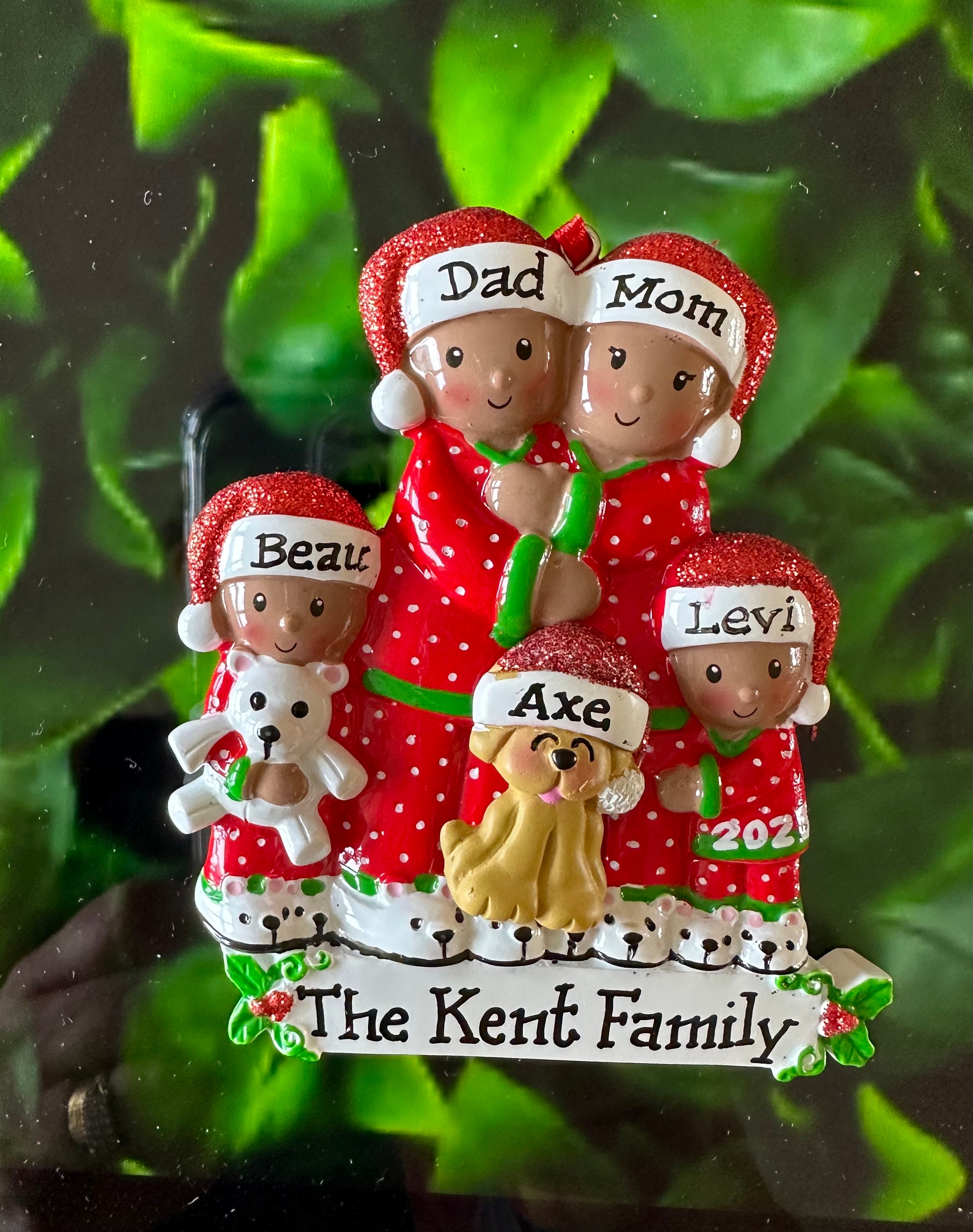 4 African American Pajama Family -brown-family of Four - Personalized ...
