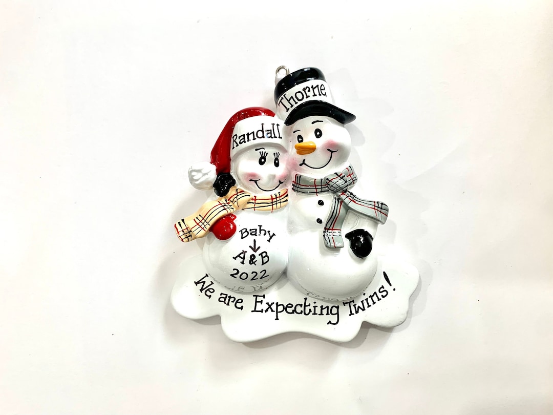 We Are Expecting Twins Personalized Christmas Ornament Pregnant Snowman ...