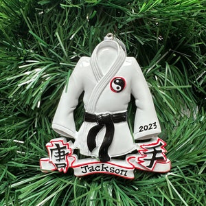 Karate-Personalized Christmas Ornament- Black Belt- Martial Arts- Sensei - Coach Gift