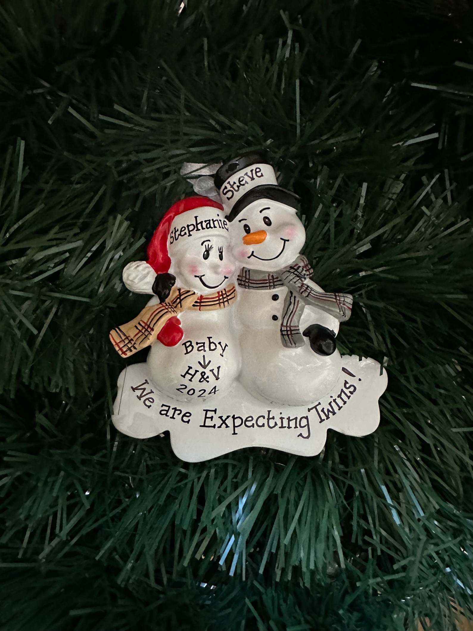 We Are Expecting Twins Personalized Christmas Ornament Pregnant Snowman ...