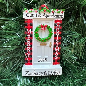 Our First Apartment Our New Home- My First apartment - White Door Personalized Ornament - New Home - Housewarming Gift , Real Estate Client