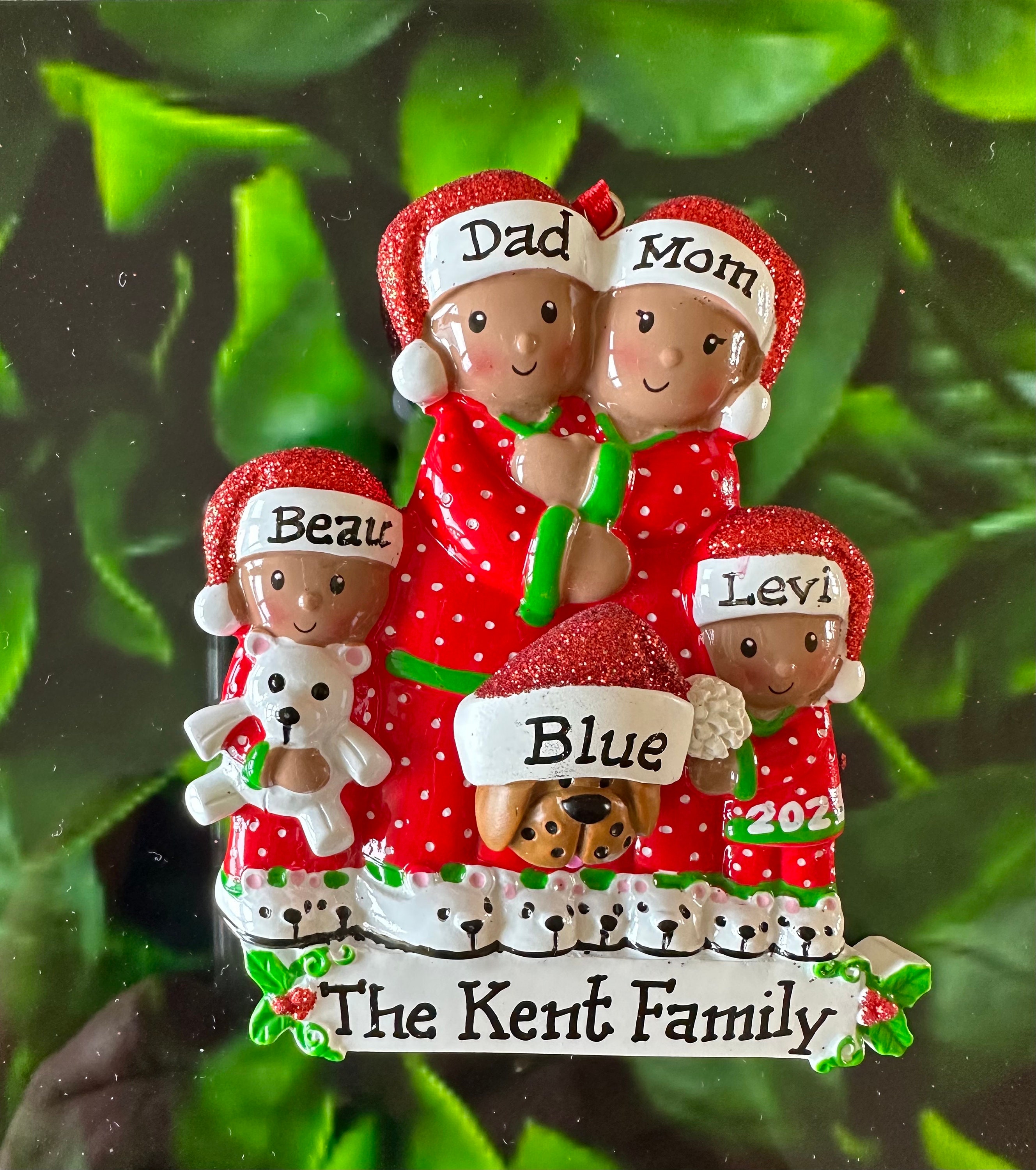 4 African American Pajama Family -brown-family of Four - Personalized ...